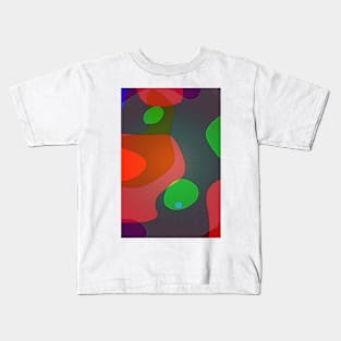 603 Groovy Red Green Grey Abstract Kids T-Shirt